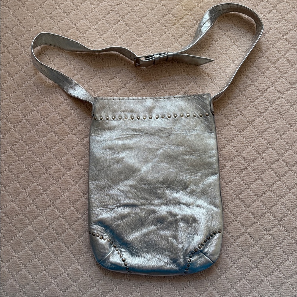 SILVER CALFSKIN CALYPSO VINTAGE BAG, HOBO CROSS BODY
